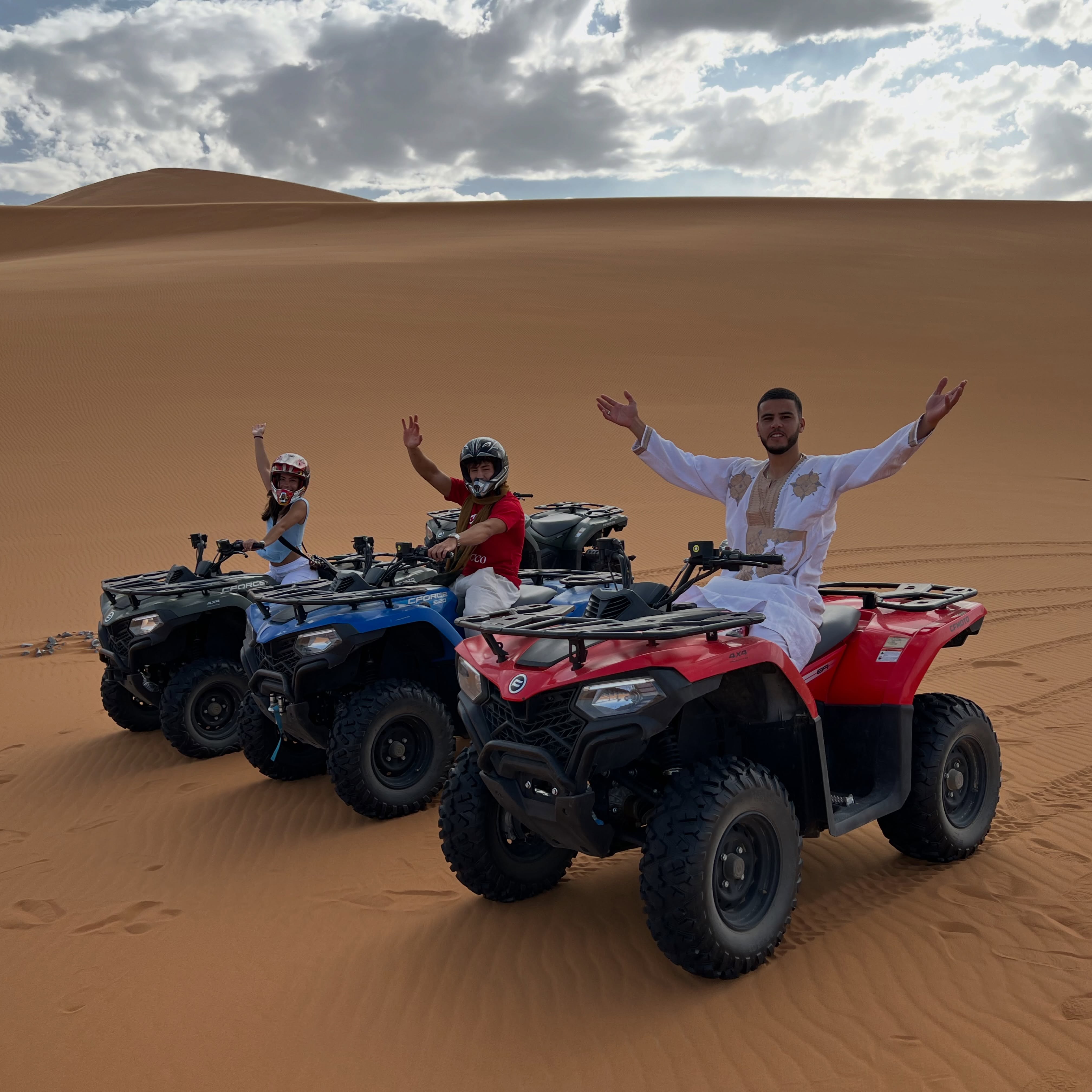 Adventure starts where the road ends 🌵🔥
Ride through the stunning desert dunes, feel the adrenaline, and discover the beauty of Morocco from a whole new perspective. Golden landscapes, endless desert vibes, and unforgettable moments await you in the heart of the desert. ✨🏜️
DM us to book your next desert adventure.
#moroccotravel #desertadventure #exploremorocco #agafaydesert #saharadesert
